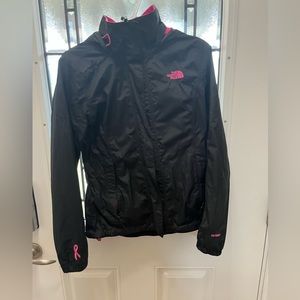 North Face raincoat small Breast Cancer edition